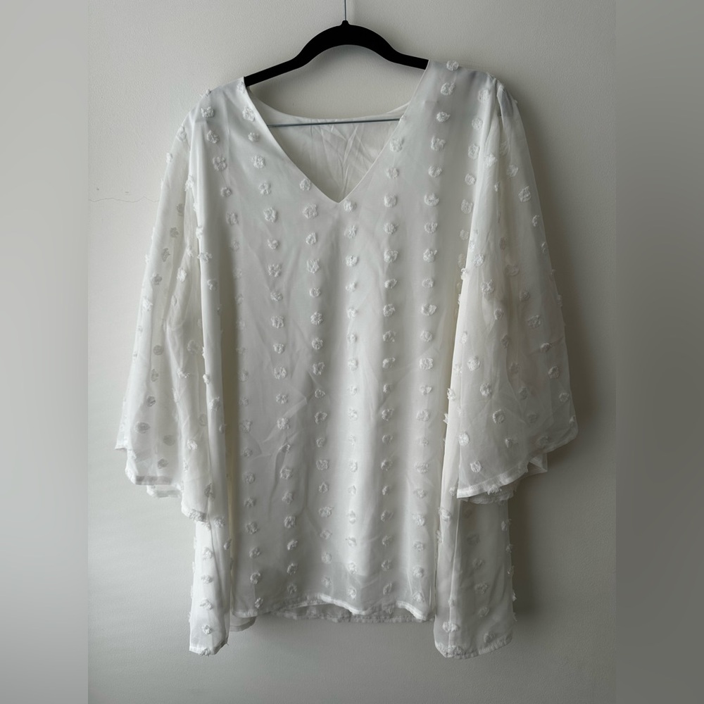 Elegant White Sheer Women's Blouse